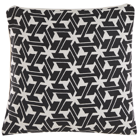 Set di 2 cuscini decorativi in cotone bianco e nero 45 x 45 cm federe rimovibili con imbottitura in poliestere