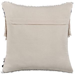 Cuscino decorativo in cotone beige 45 x 45 cm Federa per cuscino con frange testurizzate con imbottitura in poliestere