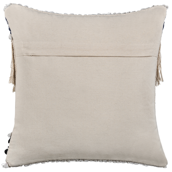 Cuscino decorativo in cotone beige 45 x 45 cm Federa per cuscino con frange testurizzate con imbottitura in poliestere