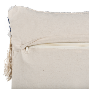 Cuscino decorativo in cotone beige 45 x 45 cm Federa per cuscino con frange testurizzate con imbottitura in poliestere