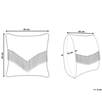 Cuscino decorativo in cotone beige 45 x 45 cm Federa per cuscino con frange testurizzate con imbottitura in poliestere