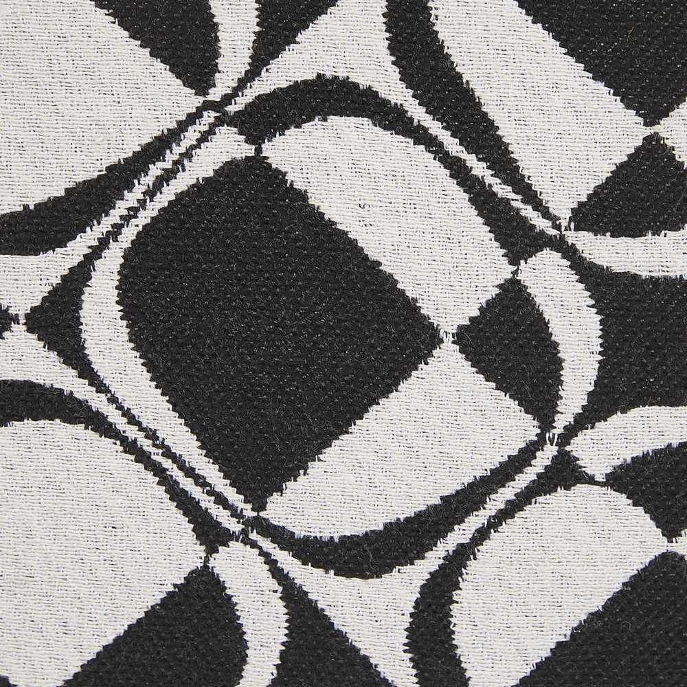 Set di 2 cuscini decorativi in bianco e nero 45 x 45 cm in cotone rimovibili con imbottitura in poliestere