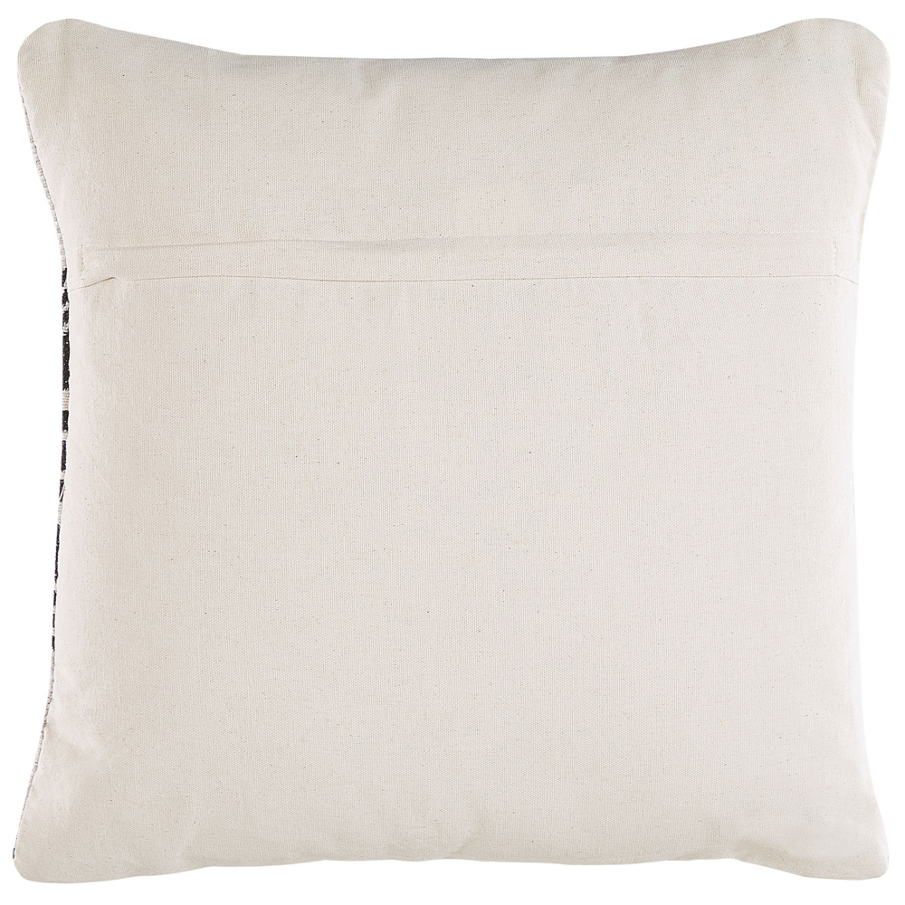 Set di 2 cuscini decorativi in cotone bianco e nero 45 x 45 cm federe rimovibili con imbottitura in poliestere