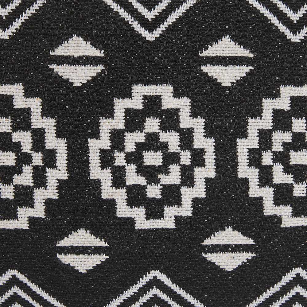 Set di 2 cuscini decorativi in cotone bianco e nero 45 x 45 cm federe rimovibili con imbottitura in poliestere