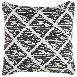 Set di 2 cuscini decorativi in cotone bianco e nero 45 x 45 cm federe rimovibili con imbottitura in poliestere
