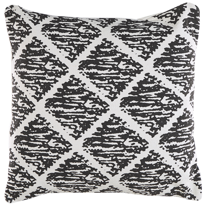 Set di 2 cuscini decorativi in cotone bianco e nero 45 x 45 cm federe rimovibili con imbottitura in poliestere