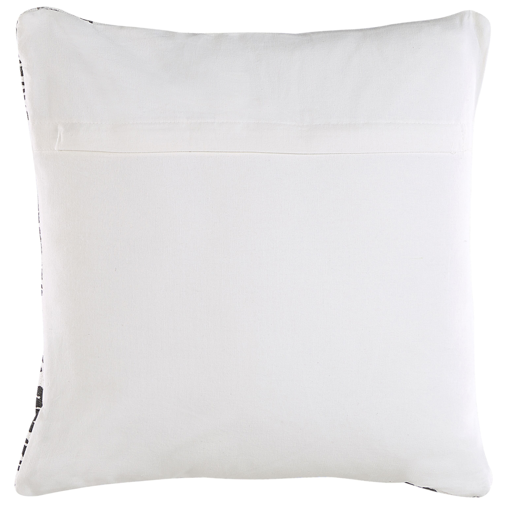 Set di 2 cuscini decorativi in cotone bianco e nero 45 x 45 cm federe rimovibili con imbottitura in poliestere