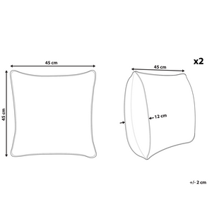 Set di 2 cuscini decorativi in cotone bianco e nero 45 x 45 cm federe rimovibili con imbottitura in poliestere