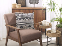 Set di 2 cuscini decorativi in cotone bianco e nero 45 x 45 cm federe rimovibili con imbottitura in poliestere