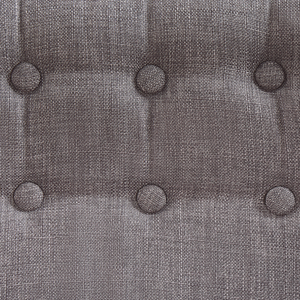Poltrona in tessuto grigio con rivestimento in tessuto retrò con bottoni in stile retrò