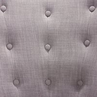 Poltrona Rivestimento In Tessuto Grigio Con Bottoni Gambe In Legno Stile Retrò