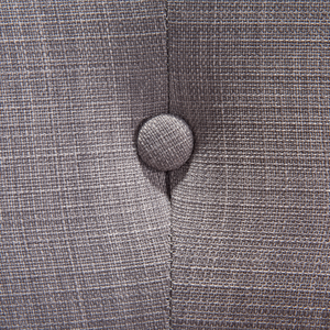 Poltrona Rivestimento In Tessuto Grigio Con Bottoni Gambe In Legno Stile Retrò