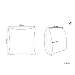 Set di 2 Cuscini da Esterno Giallo 40 x 40 cm Zip Modern