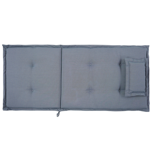 Set di 6 sedie da giardino in legno di acacia chiaro con cuscini blu pieghevole in stile rustico resistente ai raggi UV