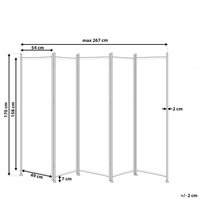 Divisorio Bianco Poliestere Nero Struttura In Acciaio 5 Pannelli paraventi separe