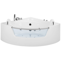 Vasca Idromassaggio Angolare Bianco Sanitario Acrilico con getti massaggianti LED 187 x 136 cm