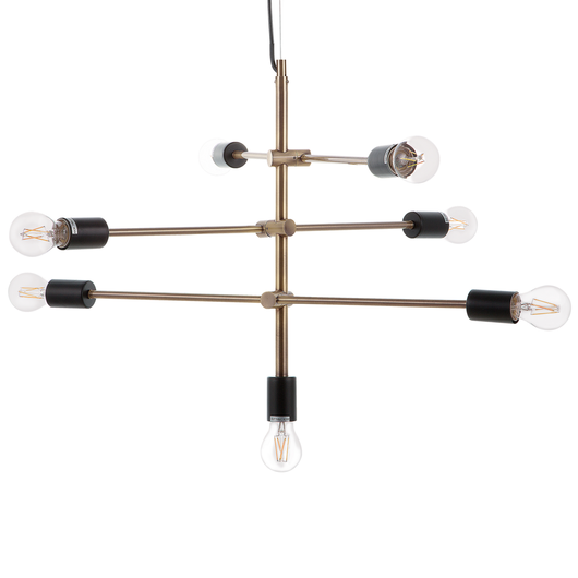 Lampada a sospensione a 7 luci Lampada da soffitto industriale da soggiorno in metallo ottone