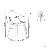 Set di 2 sedie da pranzo bianche in materiale sintetico con gambe eleganti decorative