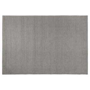 Tappeto Grigio Scuro Lana e Poliestere 140 x 200 cm Trapuntato a Mano Design Classico