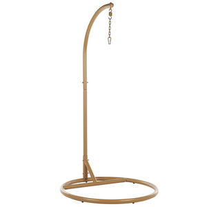 Sedia a uovo a dondolo in corda beige Supporto in acciaio Cuscino da seduta morbido Boho Rustico Soggiorno Terrazza