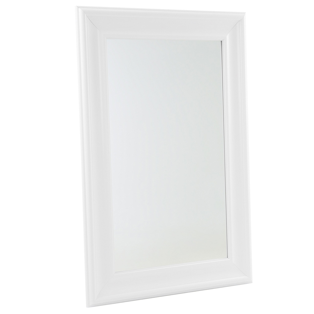 Specchio da parete pensile bianco 61 x 91 cm in materiale sintetico ispirato allo stile minimalista scandinavo