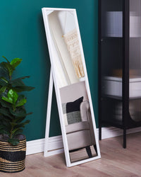 Specchio da terra bianco rettangolare 40 x 140 cm soggiorno bagno camera da letto