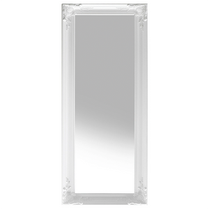 Specchio da Parete Bianco 51 x 141 cm Cornice Decorativa Sintetica Soggiorno Camera da Letto Classico Stile Francese