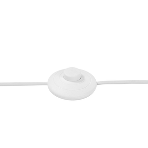 Lampada da Terra Bianca con Struttura in Legno Chiaro 140 cm Paralume in Tessuto Treppiede per Tamburo Design Moderno