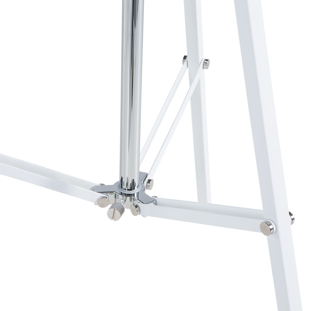 Lampada da Terra Bianca con Metallo dorato 165 cm Base Treppiede Paralume Orientabile Design Industriale