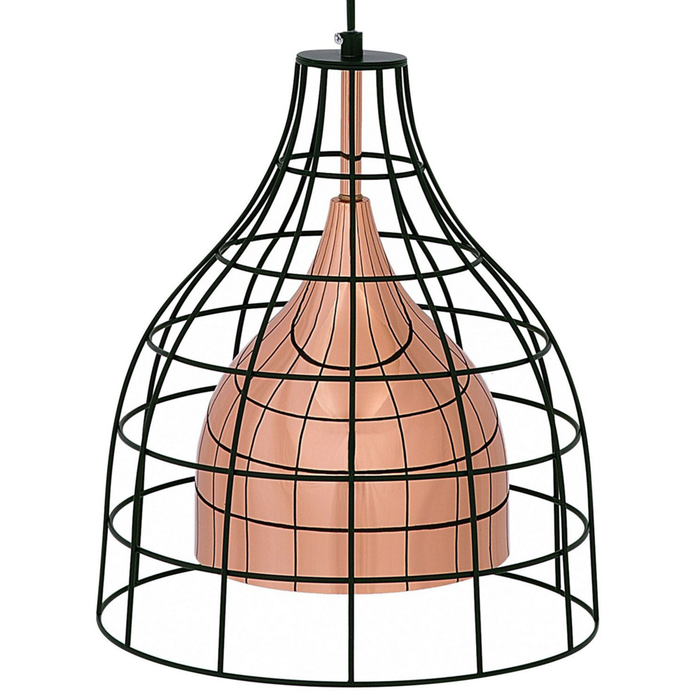 Lampada da Soffitto Rame Metallo 121 cm Sospensione nera industriale