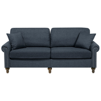 Divano a 3 posti in stile Chesterfield grigio scuro con schienale basso