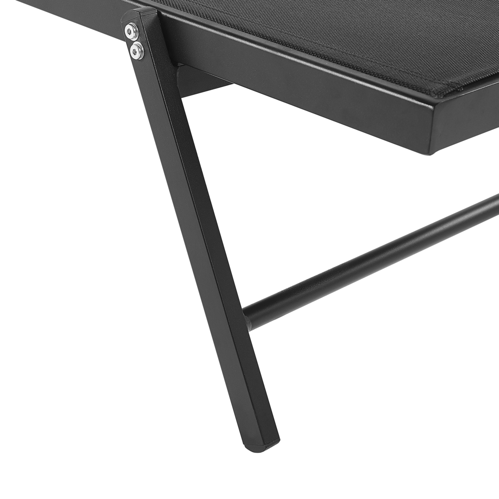 Lettino prendisole da giardino Sedile sintetico bianco Struttura in alluminio 198 x 61 cm Schienale reclinabile regolabile con ruote Patio