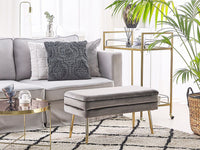 Panca portaoggetti per camera da letto velluto di poliestere grigio gambe dorate design glam mobili da soggiorno a tinta unita