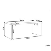 Tavolo da pranzo da giardino in cemento grigio 180 x 90 cm a forma di U 6 posti resistente all'acqua