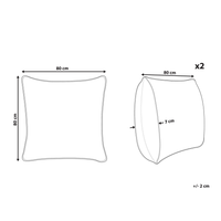 Set 2 Cuscini Letto Cotone Bianco 80 x 80 cm Morbido stile moderno