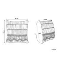 Cuscino Decorativo Arancio Cotone Macramè 45 x 45 cm Corda Boho Retro Decor Accessori