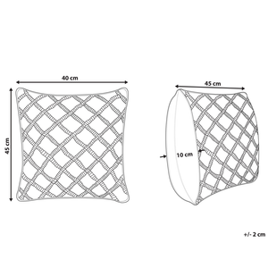 Cuscino Decorativo Grigio Cotone Macramè 45 x 40 cm Corda Boho Retro Decor Accessori