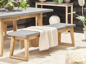 Panca da giardino per esterni in fibra di cemento base in legno grigio capacità per 2 persone mobili da giardino moderni