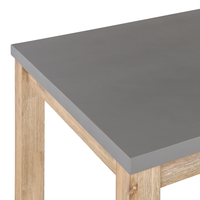 Tavolo da pranzo per esterni in cemento grigio gambe in legno acacia 180 x 90 cm 8 posti moderno patio industriale