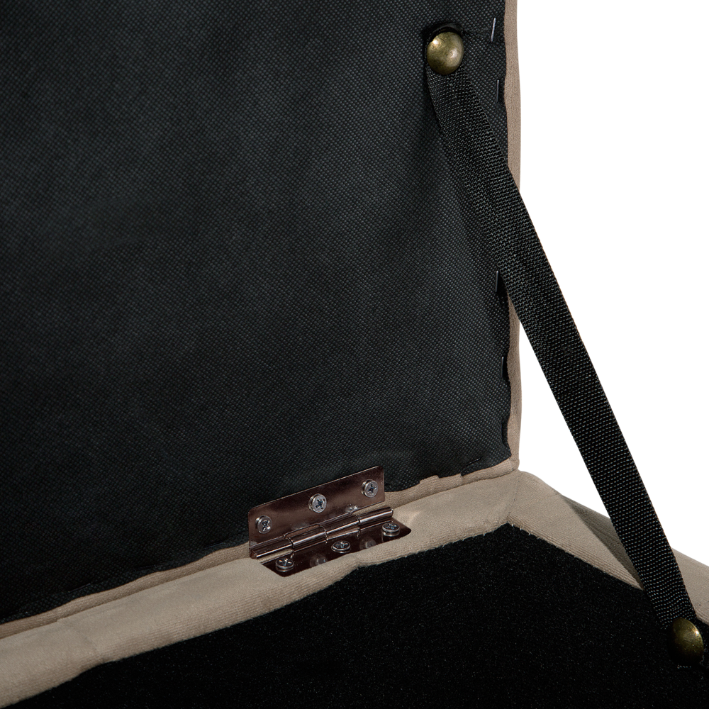 Panca per camera da letto con tappezzeria trapuntata in velluto marrone chiaro ottomana con contenitore