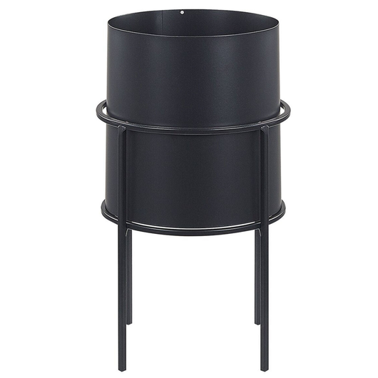 Vaso per Fiori Moderno con Piedistallo 15 x 15 x 28 cm in Metallo di colore Nero interno esterno