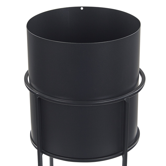 Vaso per Fiori Moderno con Piedistallo 15 x 15 x 28 cm in Metallo di colore Nero interno esterno
