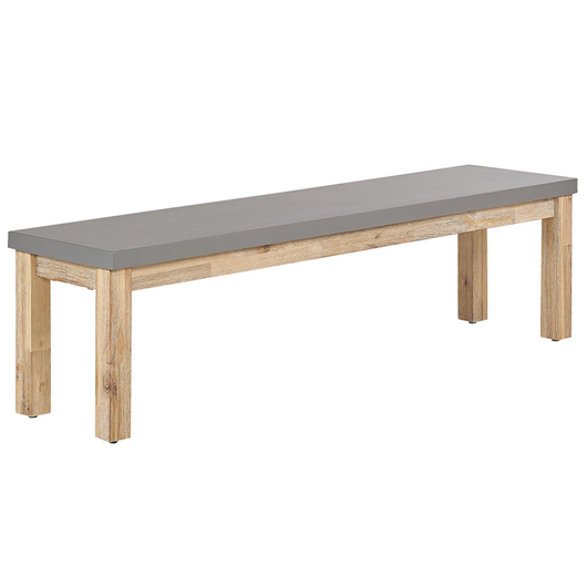 Panca da giardino per esterni in fibra di cemento con base in legno grigio a 3 posti 180 x 90 cm Mobili da giardino industriali moderni