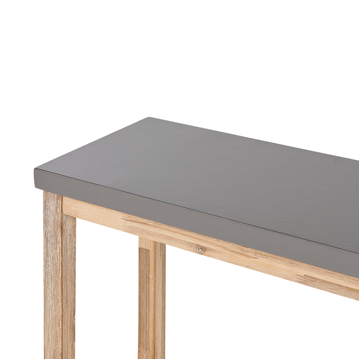 Panca da giardino per esterni in fibra di cemento con base in legno grigio a 3 posti 180 x 90 cm Mobili da giardino industriali moderni