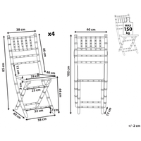 Set di 4 Sedie Pieghevoli Sedie da Sala da Pranzo in Legno di Faggio Dorato Stile Contemporaneo