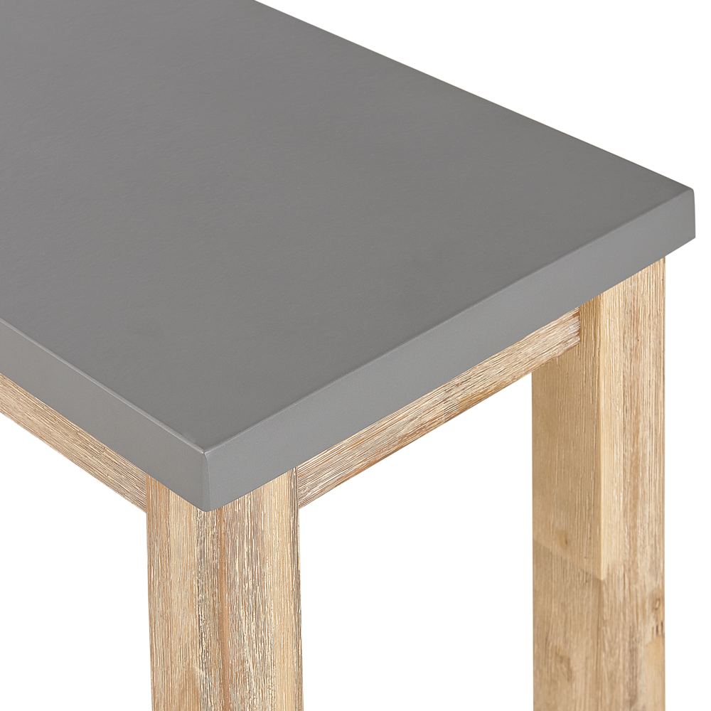 Panca da giardino per esterni in fibra di cemento con base in legno grigio a 3 posti 180 x 90 cm Mobili da giardino industriali moderni