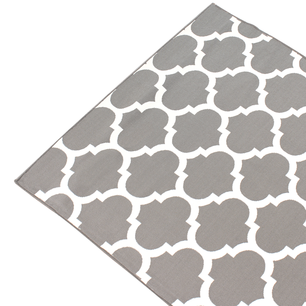 Tappeto tappetino Tessuto Grigio 140 x 200 cm Reversibile Esterno Interno Marocchino