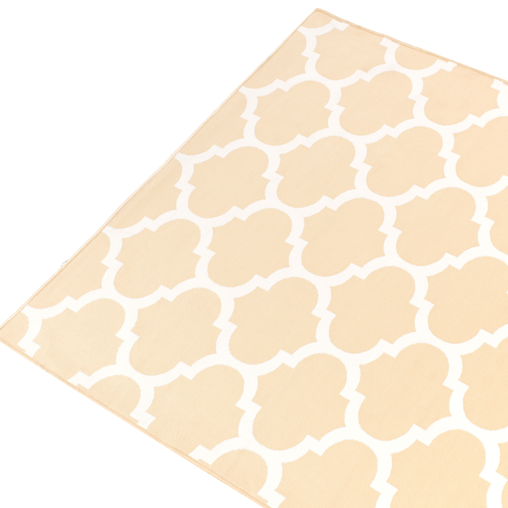 Tappeto in tessuto beige 140 x 200 cm reversibile per interni ed esterni marocchino