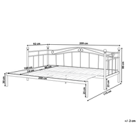 Dormeuse Letto estraibile Nero 80 - 160 x 200 cm Base a doghe estraibile Convertibile