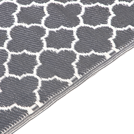 Tappeto per esterni Grigio Materiali sintetici Rettangolare 120 x 180 cm Motivo Quadrifoglio Accessori per balconi